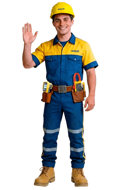 Técnico saludando